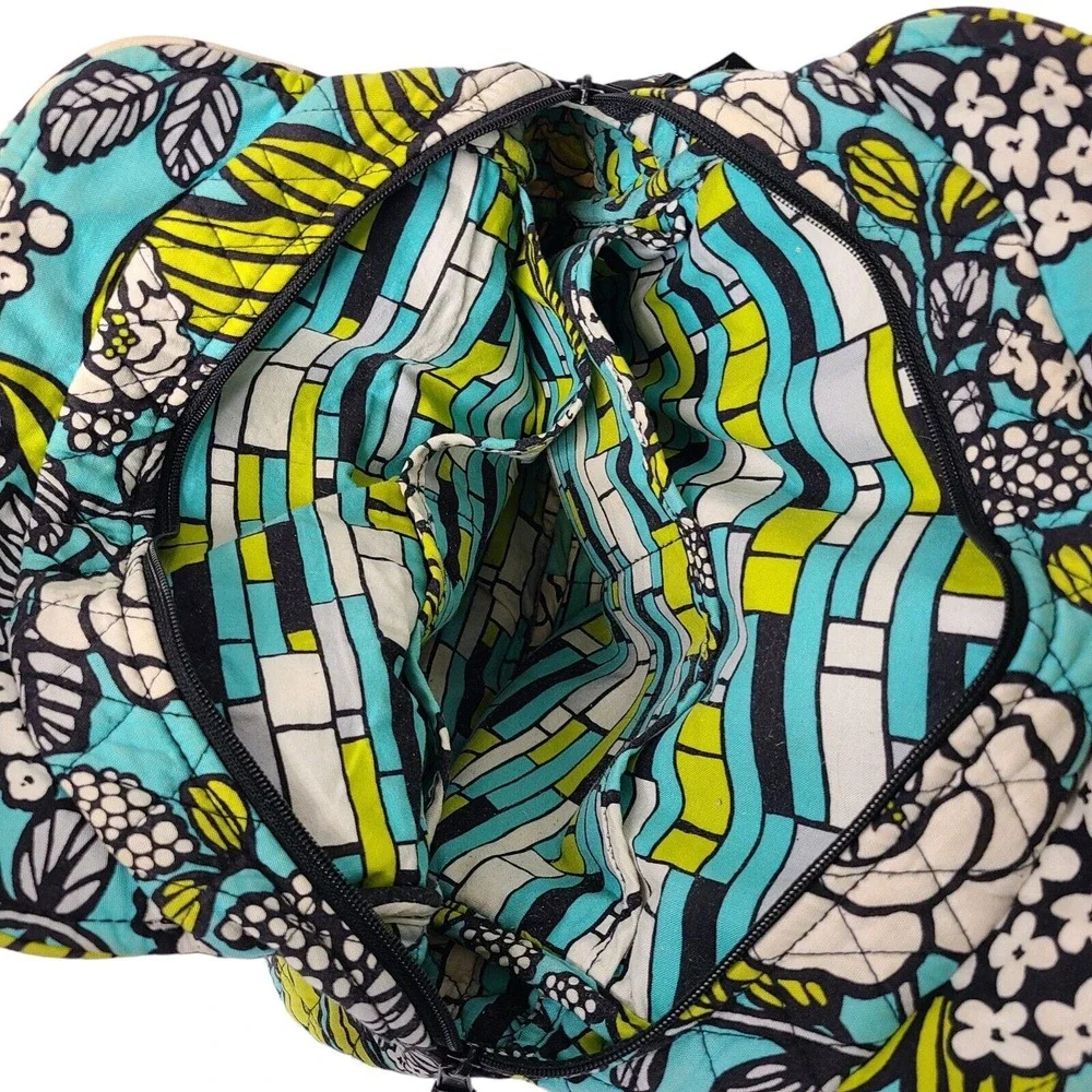 Vera Bradley Island Blooms‎ Quilted Purse Blue Floral Handbag Retired Pattern